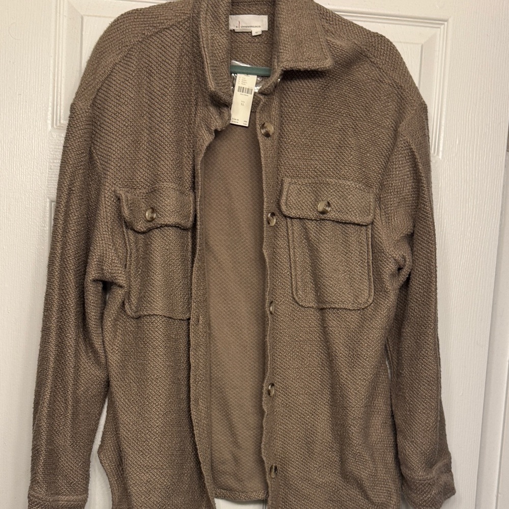 Anthropologie Tan Shirt Jacket